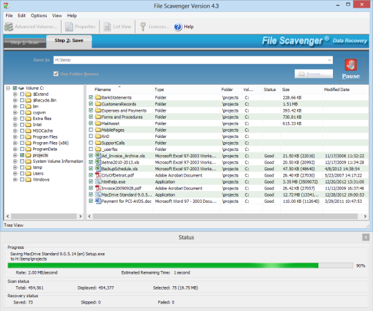 File Scavenger Data Recovery Utility
