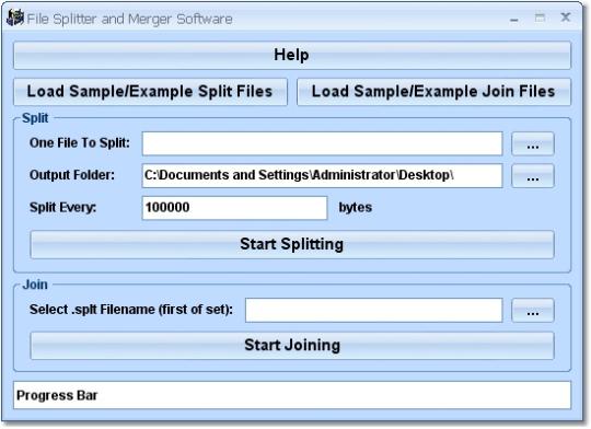 File Splitter and Merger Software