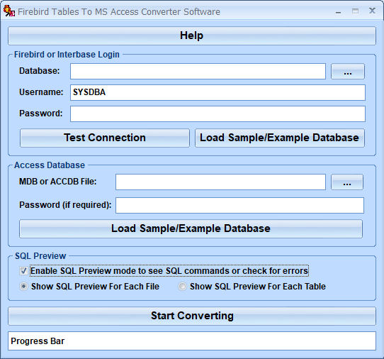 Firebird Tables To MS Access Converter Software