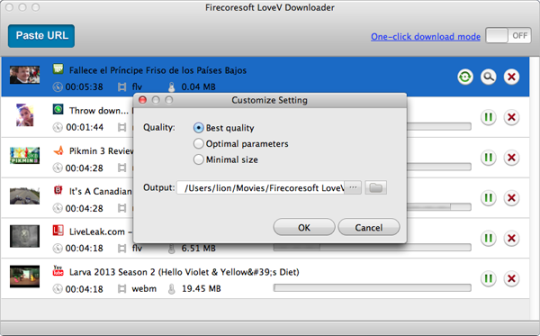 Fireocoresoft Free Mac LoveV Downloader