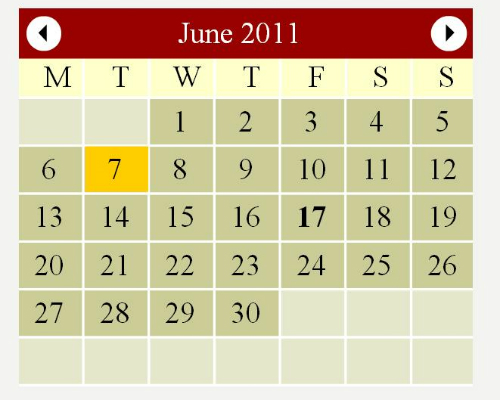 Flash Web Calendar