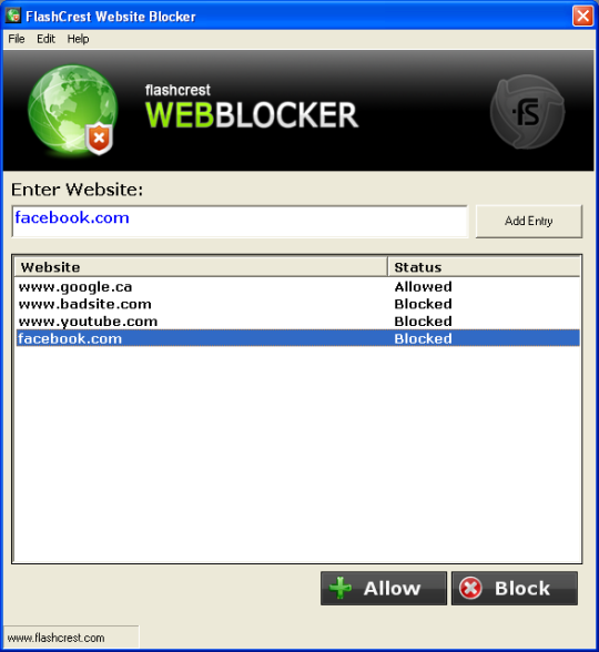 FlashCrest Web Blocker