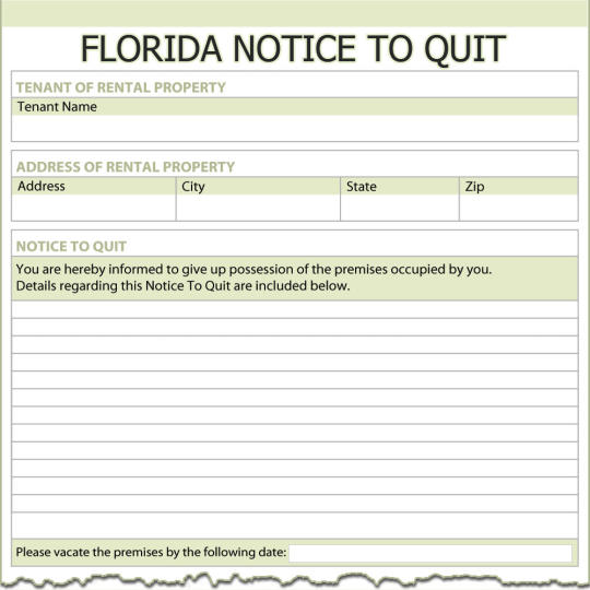 Florida Notice To Quit