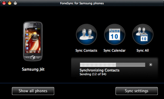 FoneSync for Samsung phones