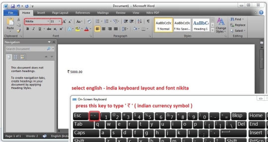 Fonts And Keyboard Layout for Indian Currency