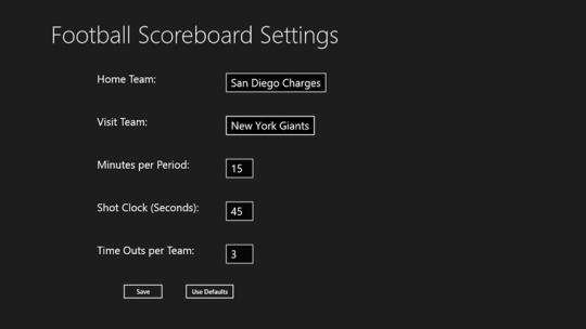 Football Scoreboard for Windows 8