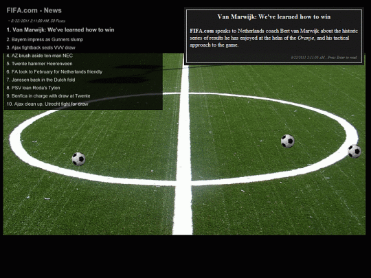 Football/Soccer RSS Screen Saver