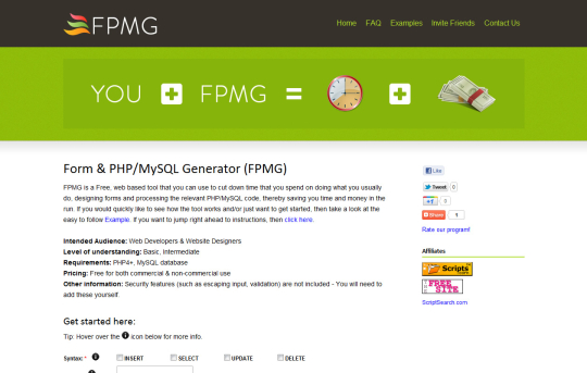 Form & PHP/MySQL Generator