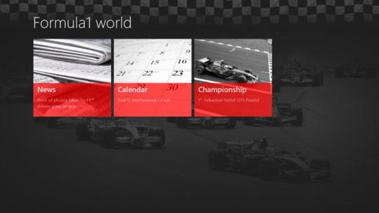 Formula1 world for Windows 8