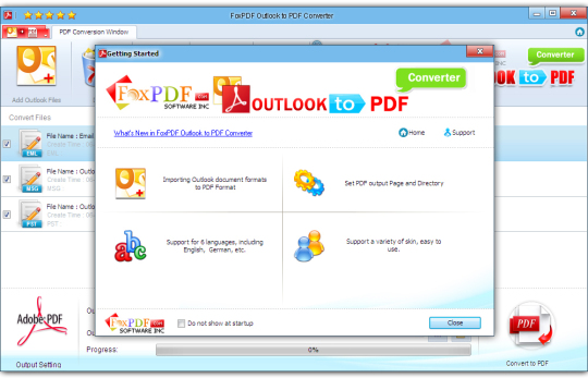 FoxPDF Outlook to PDF Converter
