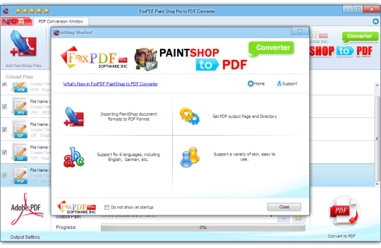FoxPDF Paint Shop Pro to PDF Converter
