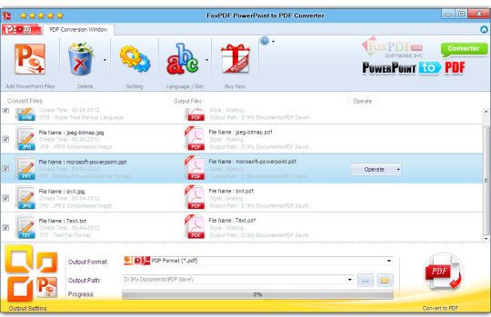 FoxPDF PPTX to PDF Converter