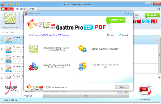 FoxPDF Quattro Pro to PDF Converter