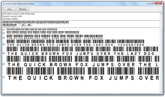 Free Archon Code 39 Barcode Font for Business