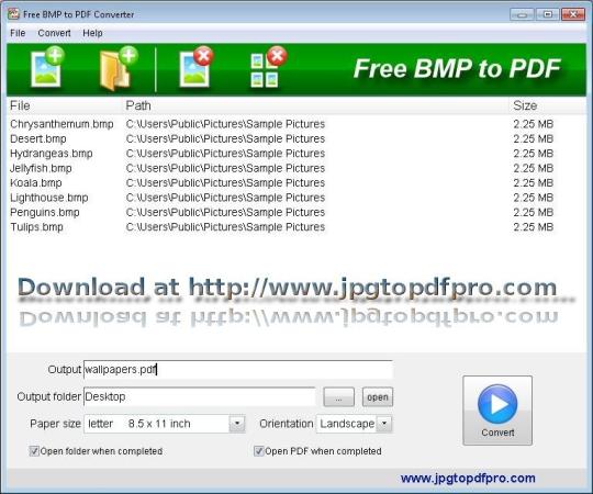 Free BMP to PDF Converter