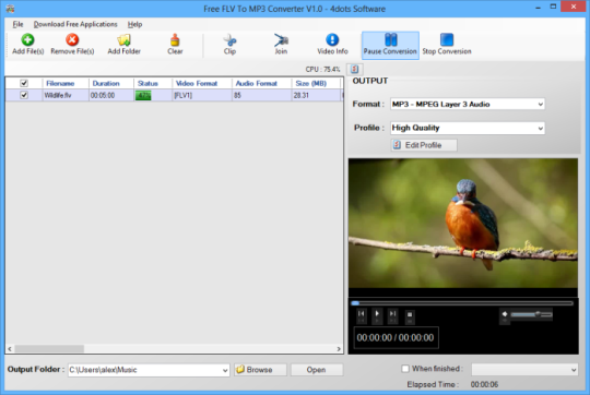 Free FLV To MP3 Converter 4dots