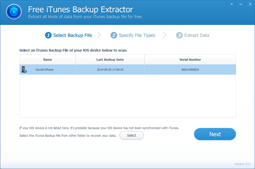 Free iTunes Backup Extractor