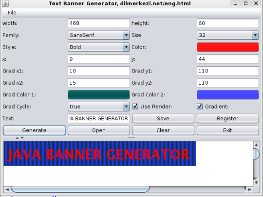Free Java Text Banner Generator