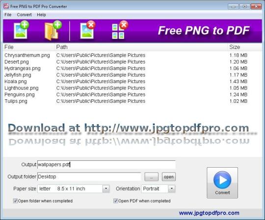 Free PNG to PDF Converter