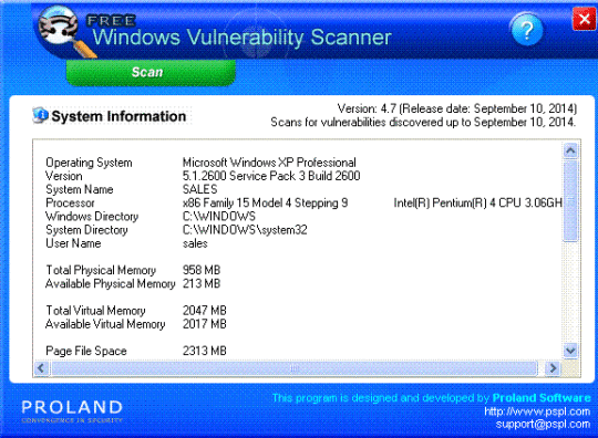 Free Windows Vulnerability Scanner