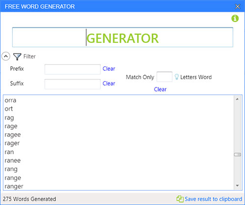 Free Word Generator