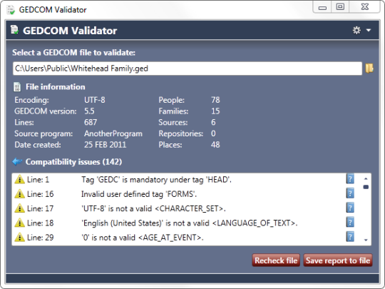 GEDCOM Validator (64-Bit)