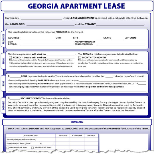 Georgia Apartment Lease