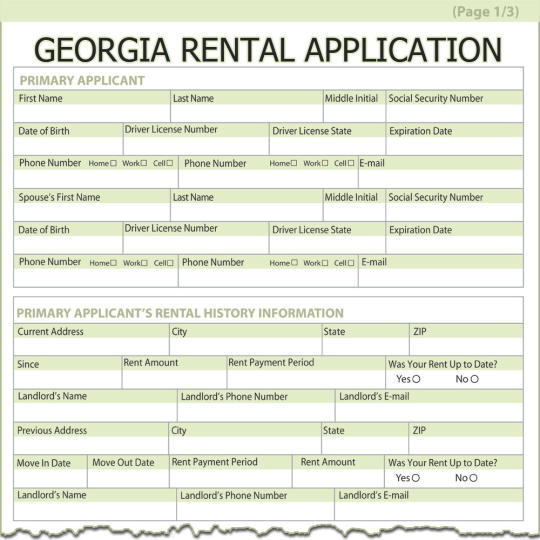 Georgia Rental Application
