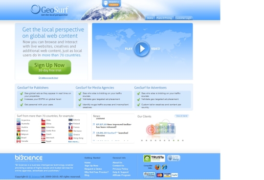 GeoSurf for Internet Explorer