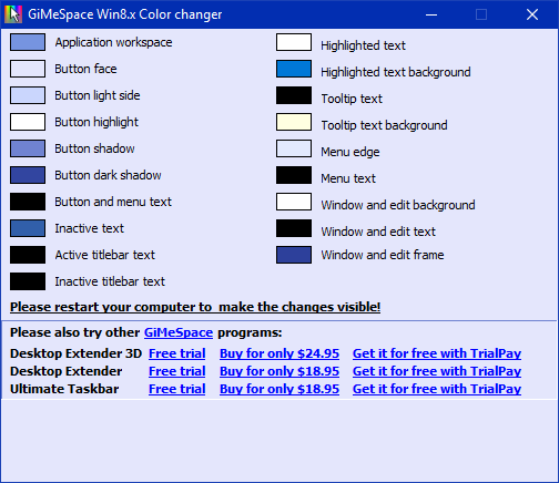 GiMeSpace Win 8 & 10  Color Changer