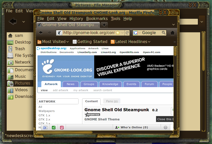 Gnome Shell Old Steampunk