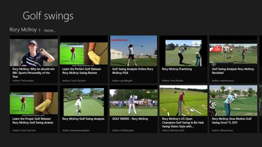 Golf swing viewer for Windows 8