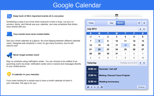 Google Calendar for Mac