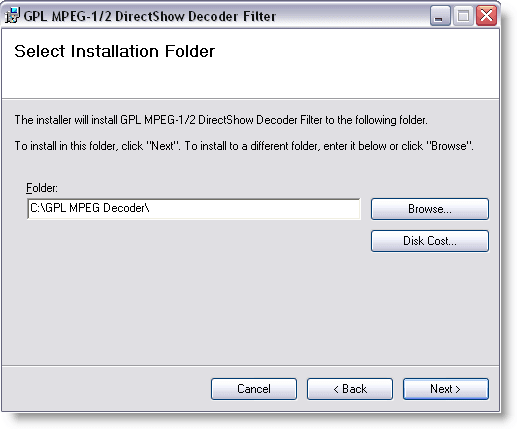 GPL MPEG-1/2 DirectShow Decoder Filter