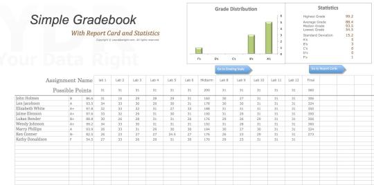 Grade Book with Report Cards