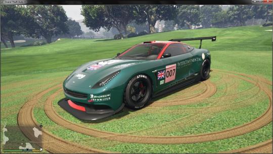 Grand Theft Auto V Aston Martin DBR9 GT1 Spec Texture Mod for Massacro