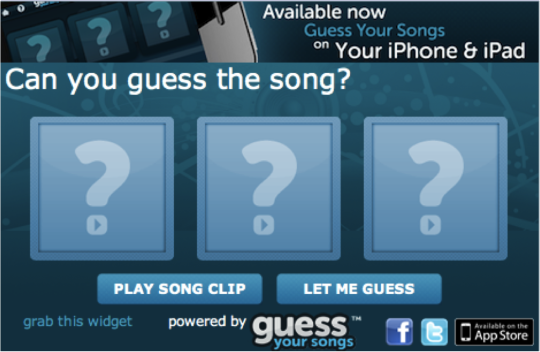 Guess Your Songs Widget