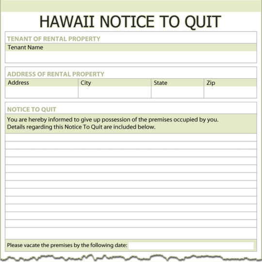 Hawaii Notice To Quit