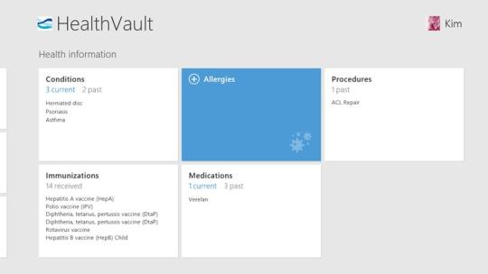 HealthVault for Windows 8