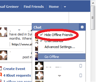 Hide Offline Friends In Facebook Chat