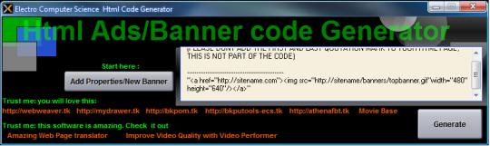 HTML Banners Ad Code Creator