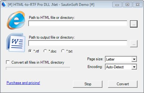 HTML to RTF Pro DLL .Net