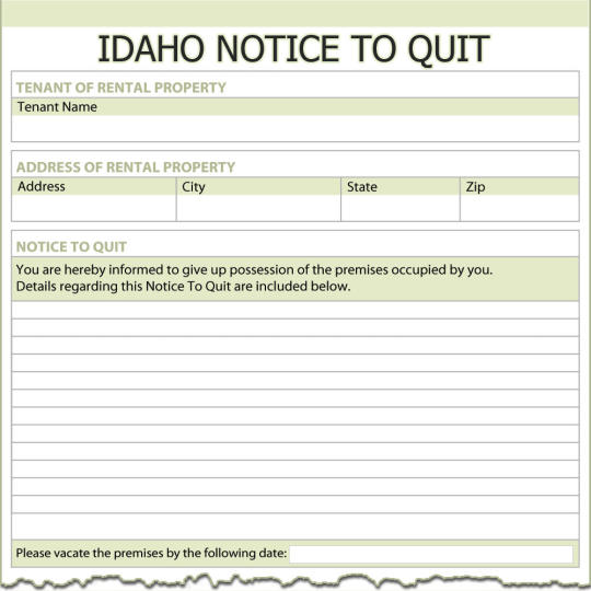 Idaho Notice To Quit