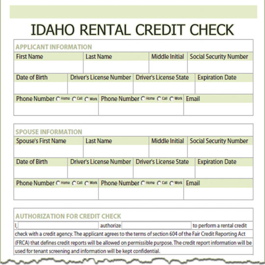 Idaho Rental Credit Check