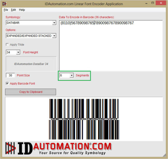 IDAutomation.com Linear Font Encoder Application