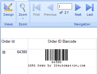 IDAutomation Linear SSRS Barcode Script