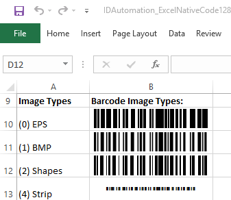 IDAutomation Native Linear Barcode Generator for Microsoft Excel