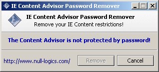 IE Content Advisor Password Remover