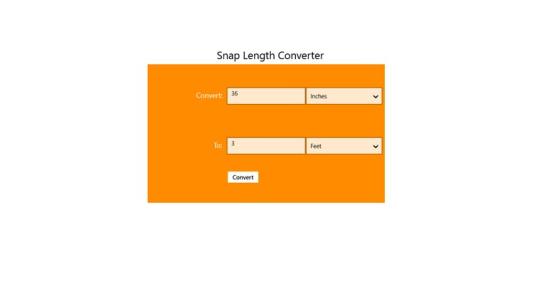 Imperial Length Converter Snap for Windows 8