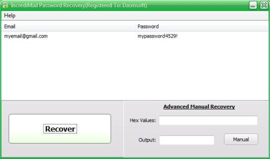 Incredimail Password Recovery